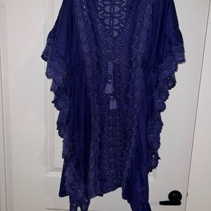 J Crew Navy Blue Boho Tunic Swimwear Cover-Up